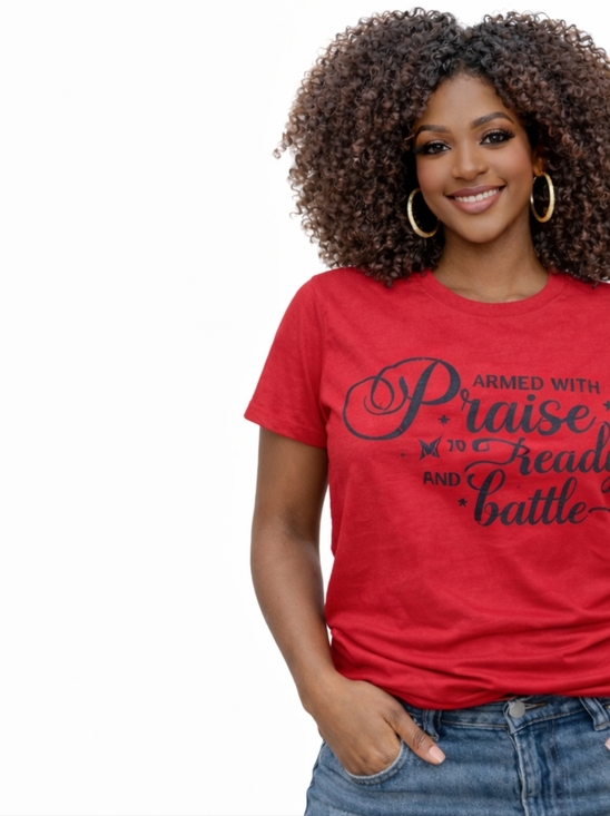 NWT-Women Faith Christian Red Tee - Picture 3 of 3